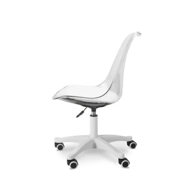 Smartbuy Moon Typist / Office Chair Transparent & White - Image 5