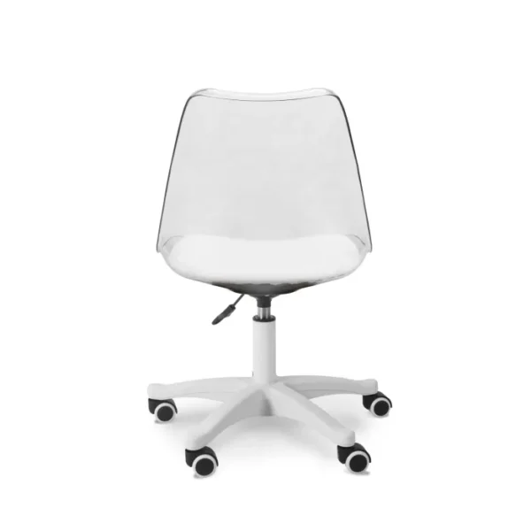 Smartbuy Moon Typist / Office Chair Transparent & White - Image 6