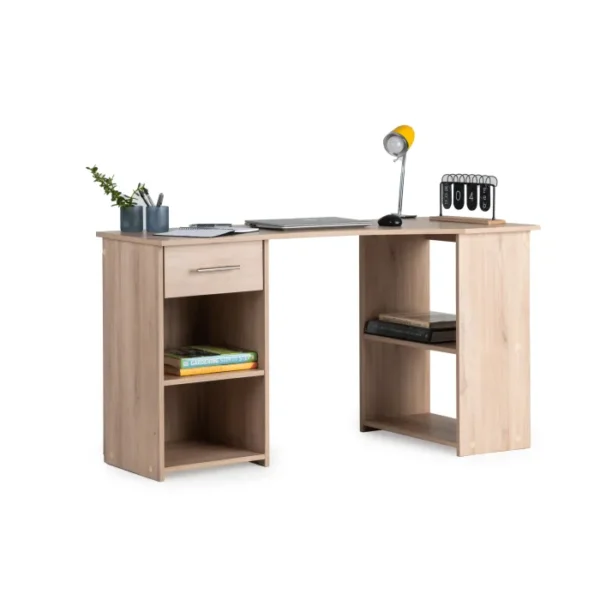 Steel & Rose Ian Angled Desk, Oak - Image 4