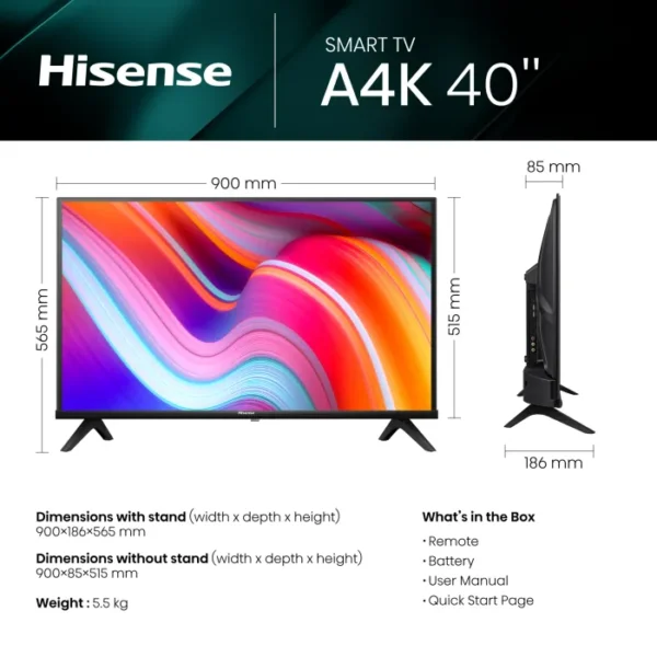 Hisense 40-inch Smart TV-40A4K - Image 8