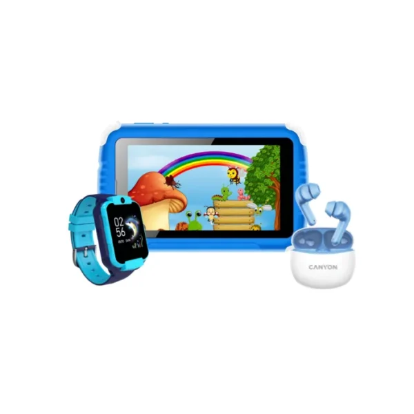 VGKE 7" 3G Blue Tablet TWS Earphones Yellow Smartwatch Bundle