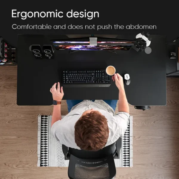 TechPro Ergonomic Gaming Computer Desk Carbon Steel Frame 100cm - Image 5
