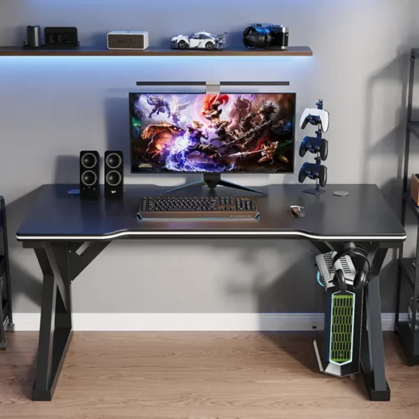 TechPro Ergonomic Gaming Computer Desk Carbon Steel Frame 100cm - Image 4