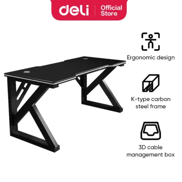 TechPro Ergonomic Gaming Computer Desk Carbon Steel Frame 100cm - Image 3