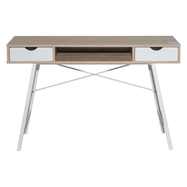Everfurn Rain Office Desk Oak & White - Image 4