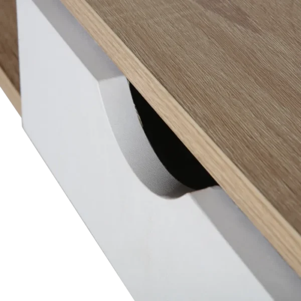 Everfurn Rain Office Desk Oak & White - Image 3