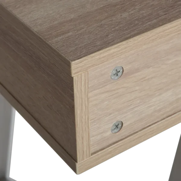 Everfurn Rain Office Desk Oak & White - Image 2