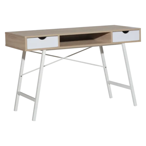 Everfurn Rain Office Desk Oak & White