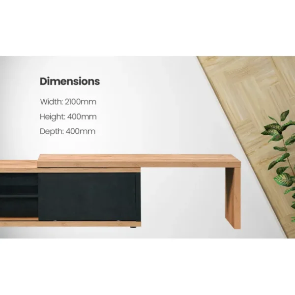 Everfurn Extendable TV Stand - 1200mm - 2100mm Width - Image 5