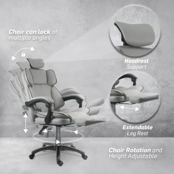 Everfurn Emperor High Back Office Chair Grey - Image 2