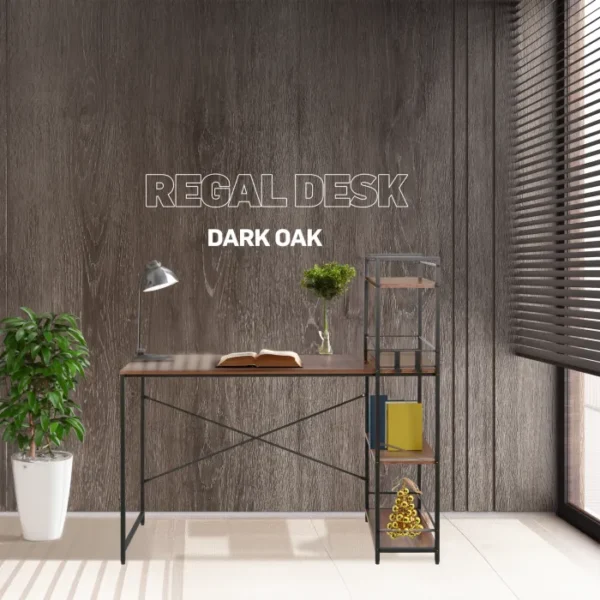 Everfurn Regal Desk Oak Finish - Image 3