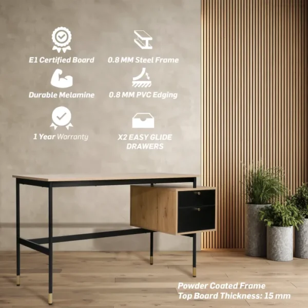 Everfurn Summit Desk with Two Drawers - Image 6