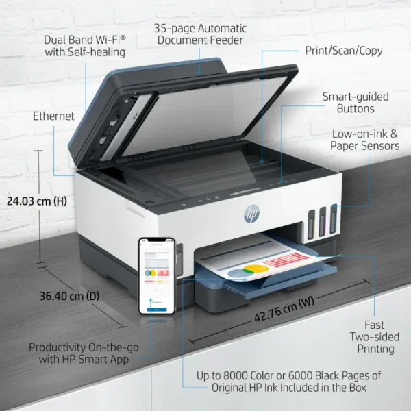 HP Smart Tank 750 Wireless Duplex All-in-One Printer - Image 6