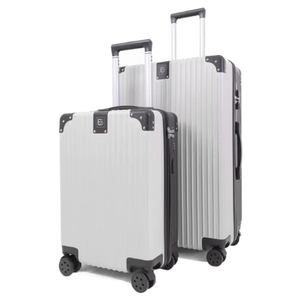 Eco Berlin Luggage 2 Piece ABS Set Silver