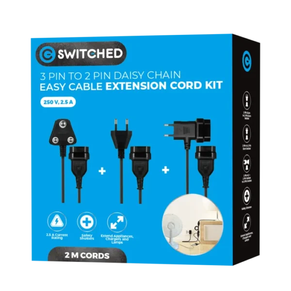 Switched Easy Cable Extender Daisy Chain Kit 2m - Black