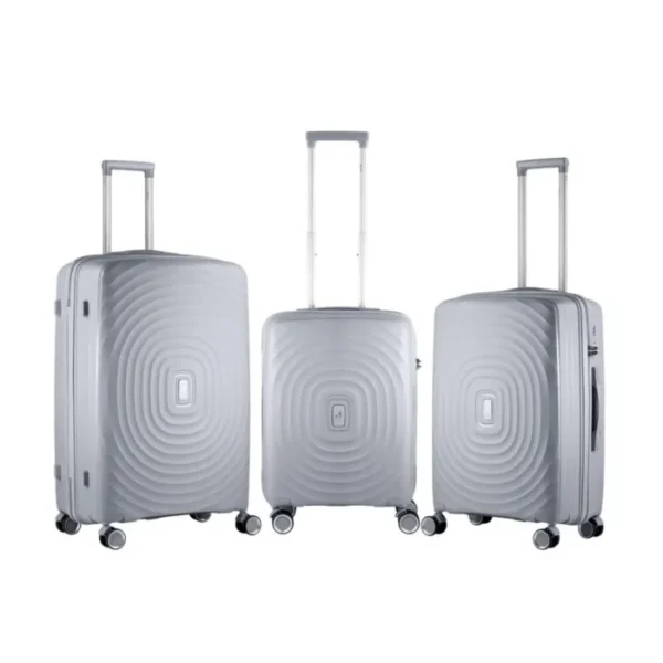 Travelwize 3pc Ripple Luggage Set Platinum