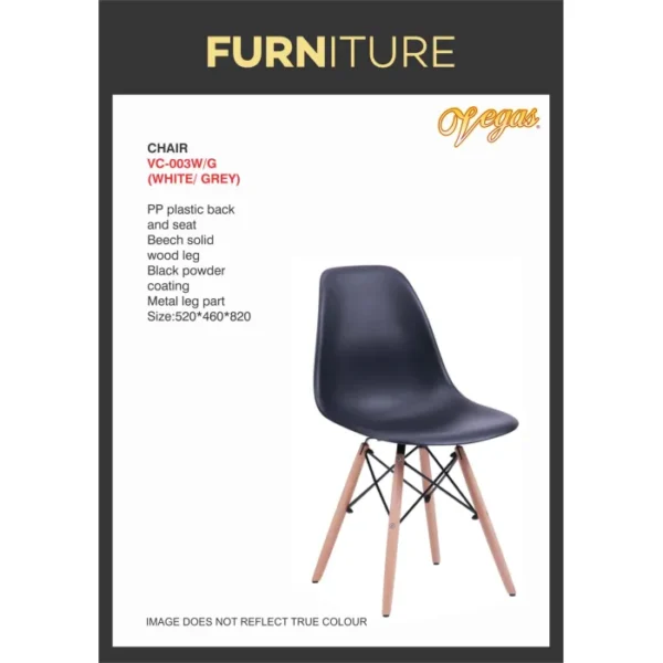 Vegas Style Mid Back Chair Black - Image 3